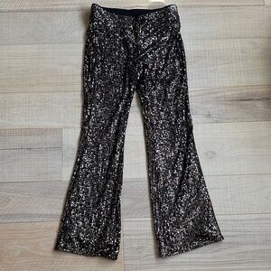 Cat & Jack Black and Silver Sequin Flare Pants